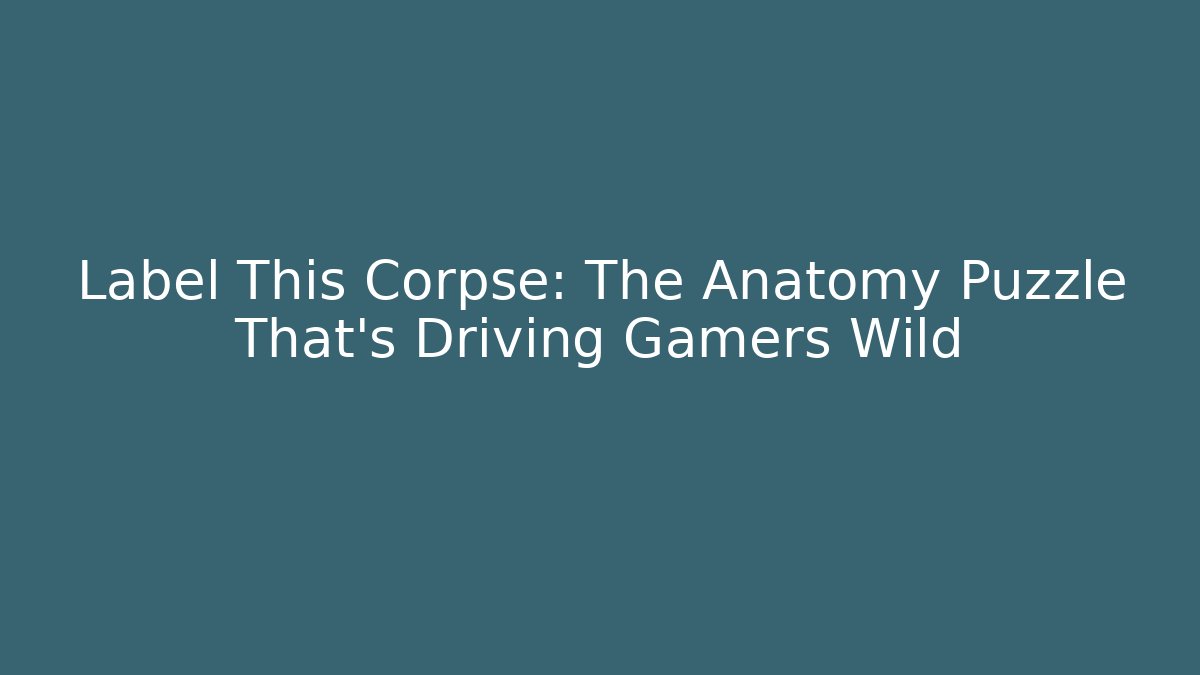 Label This Corpse: The Anatomy Puzzle That’s Driving Gamers Wild
