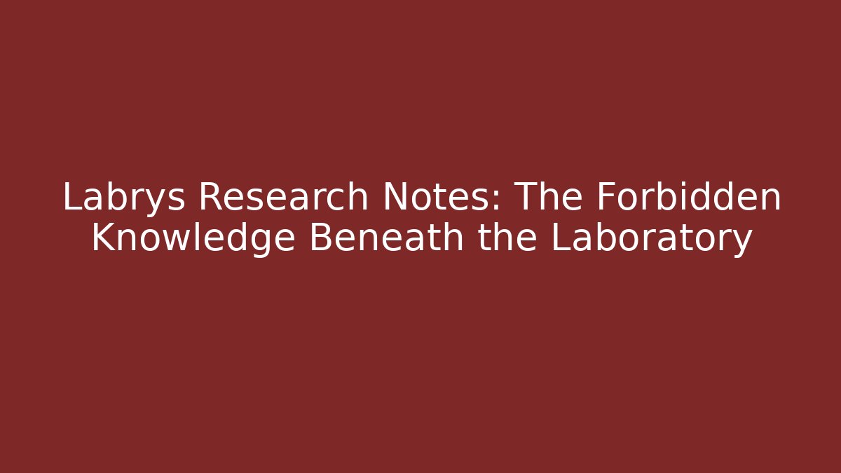 Labrys Research Notes: The Forbidden Knowledge Beneath the Laboratory