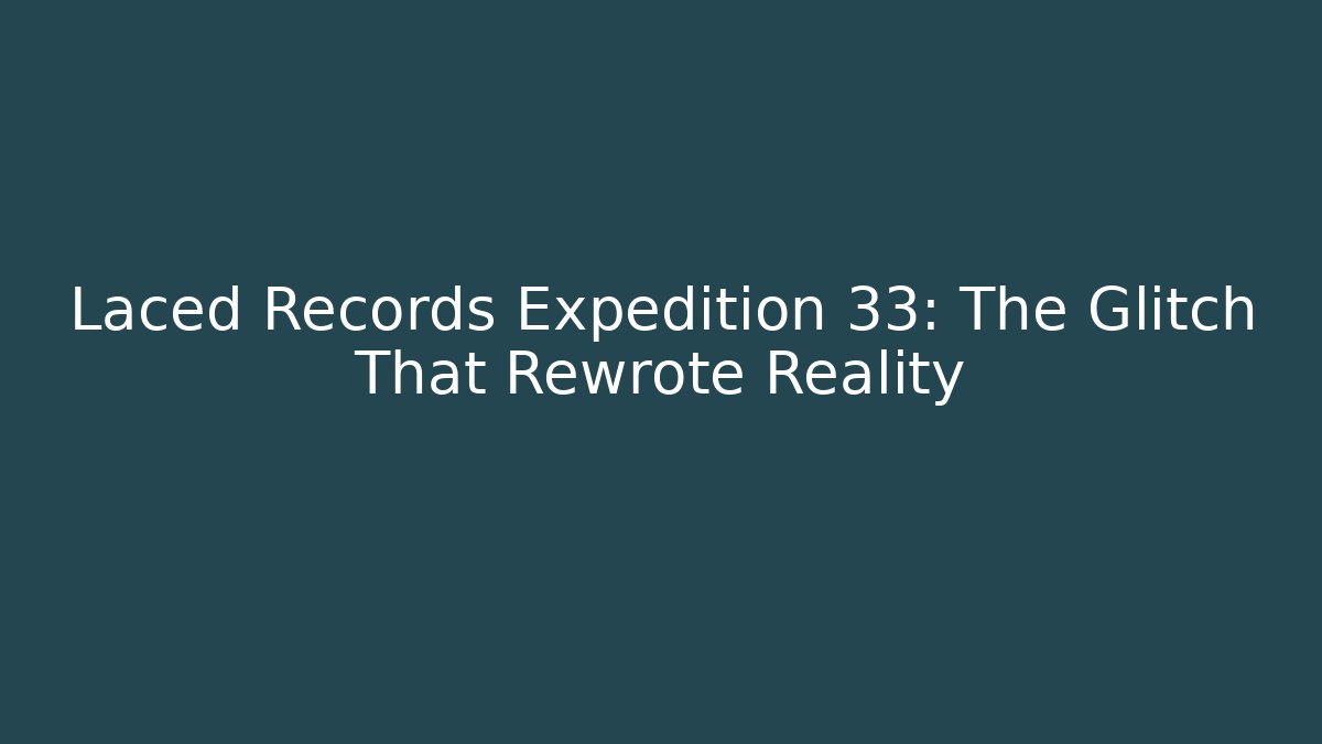 Laced Records Expedition 33: The Glitch That Rewrote Reality