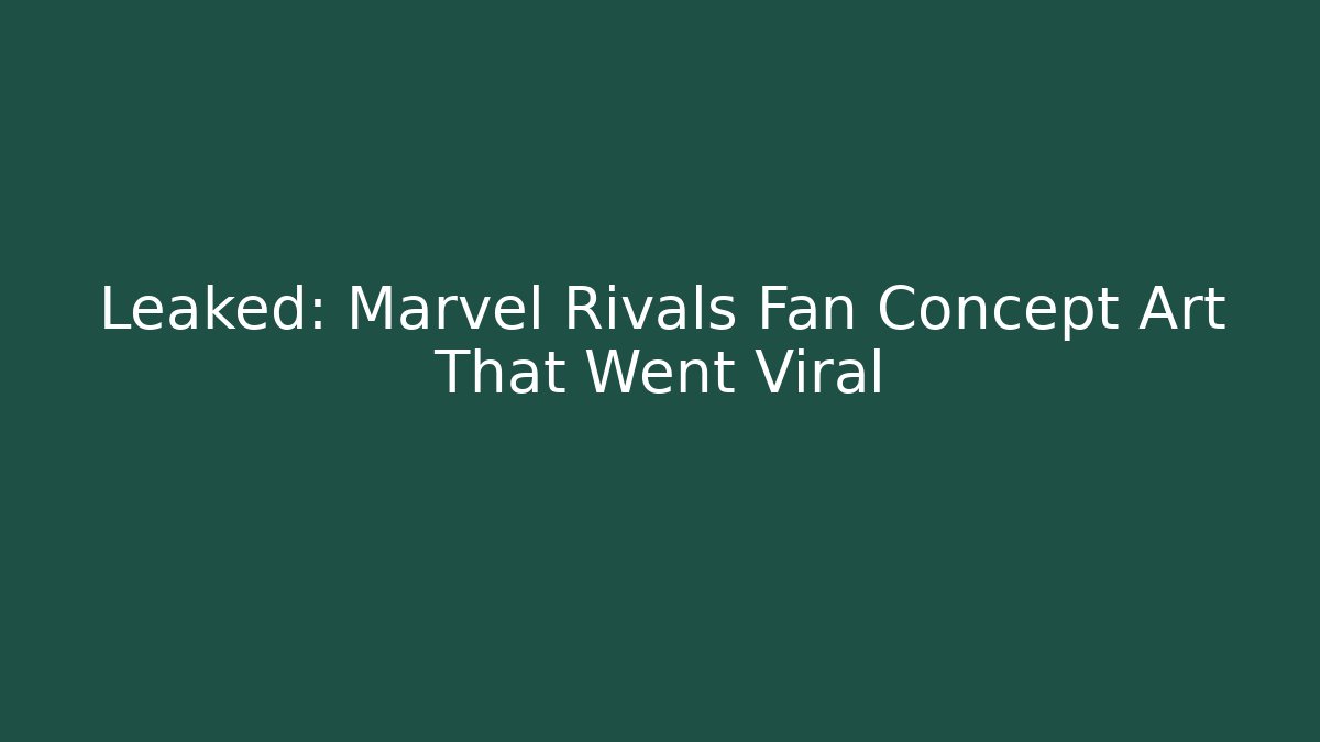 Leaked: Marvel Rivals Fan Concept Art That Went Viral