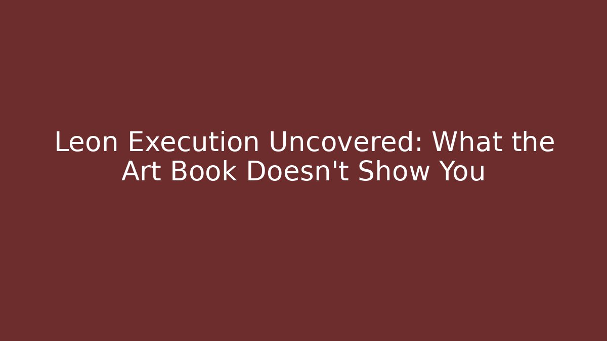 Leon Execution Uncovered: What the Art Book Doesn't Show You