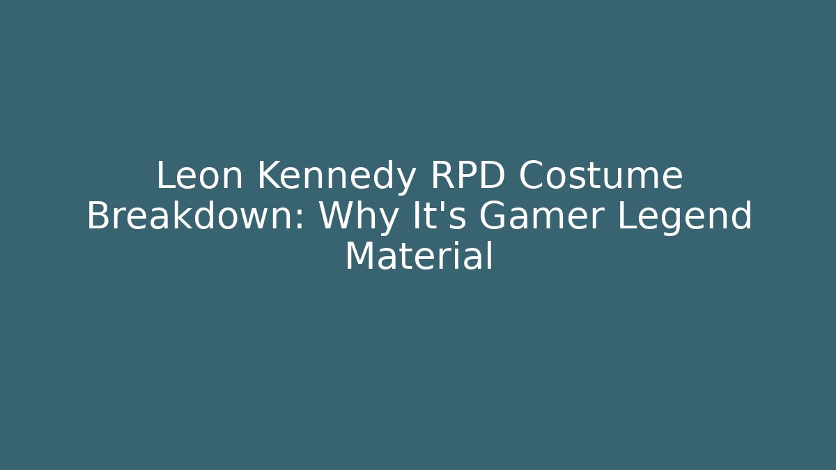 Leon Kennedy RPD Costume Breakdown: Why It's Gamer Legend Material