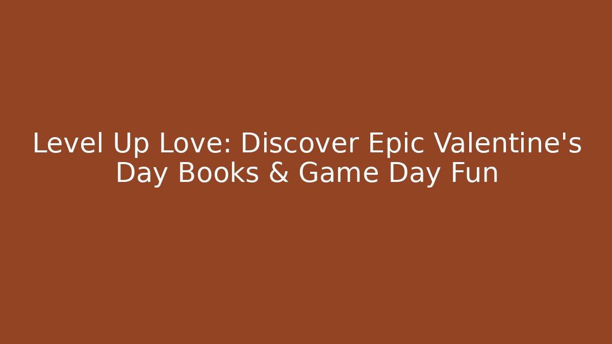 Level Up Love: Discover Epic Valentine's Day Books & Game Day Fun