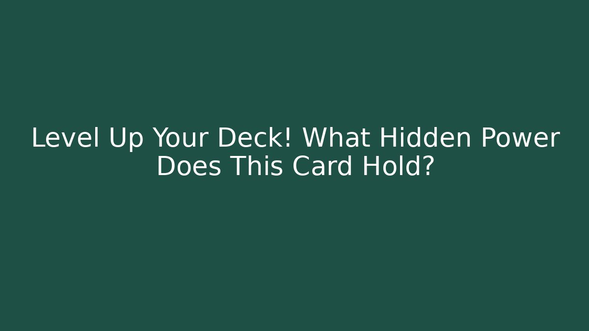 Level Up Your Deck! What Hidden Power Does This Card Hold? - Vintage E-Juice