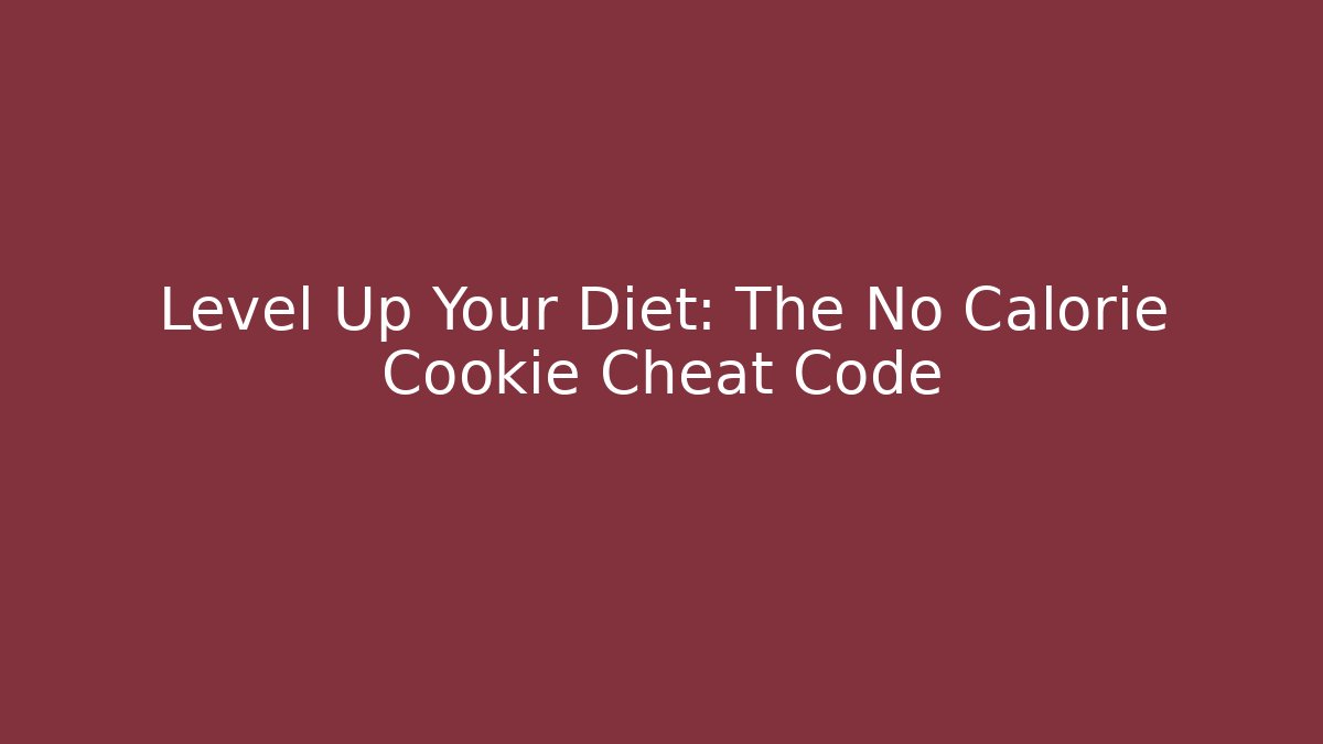 Level Up Your Diet: The No Calorie Cookie Cheat Code - Vintage E-Juice
