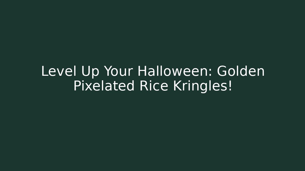 Level Up Your Halloween: Golden Pixelated Rice Kringles!