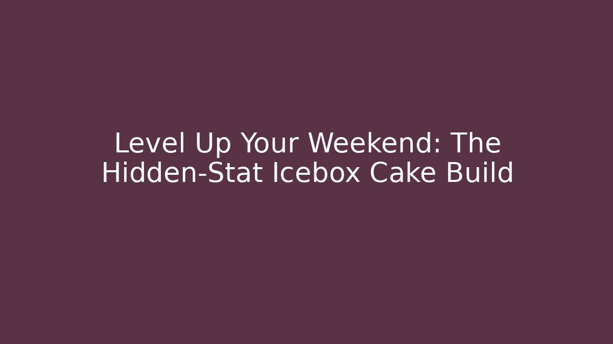 Level Up Your Weekend: The Hidden-Stat Icebox Cake Build - Vintage E-Juice