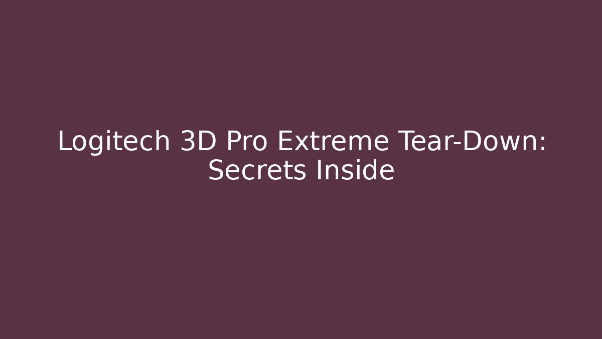 Logitech 3D Pro Extreme Tear-Down: Secrets Inside - Vintage E-Juice