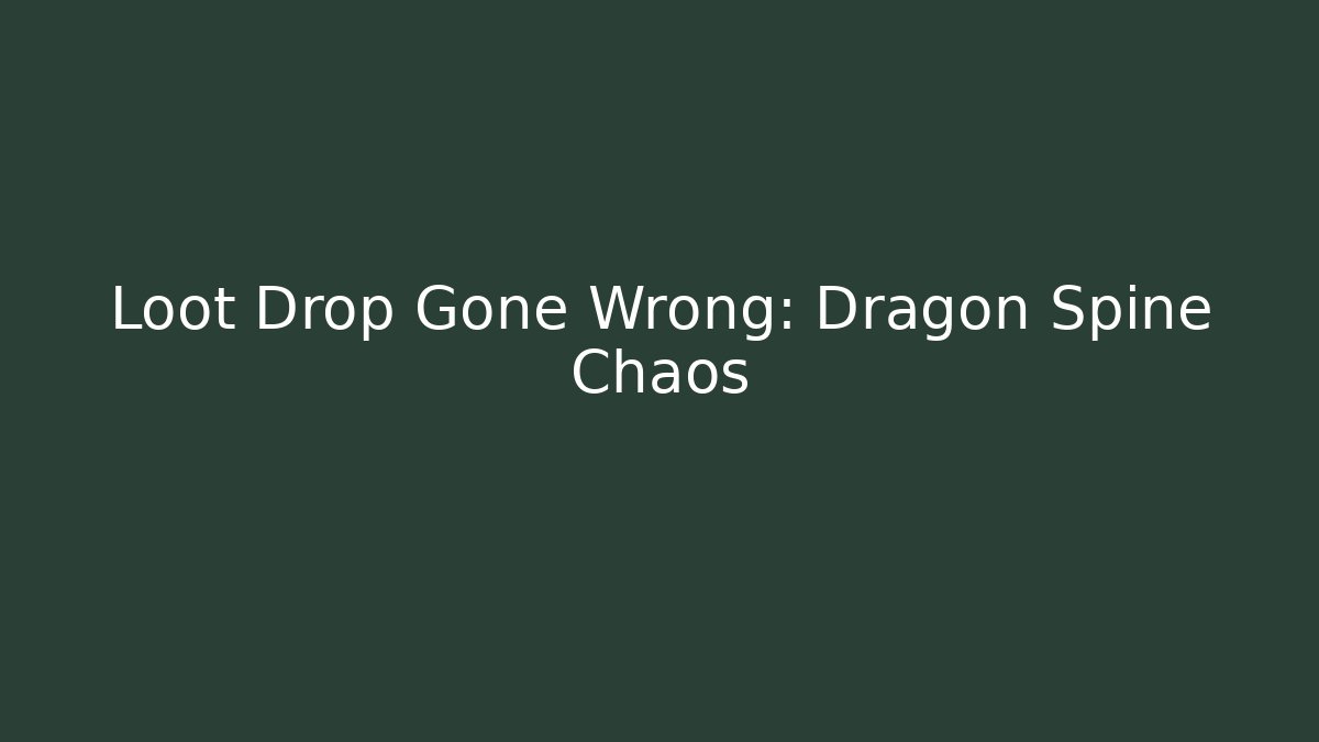 Loot Drop Gone Wrong: Dragon Spine Chaos