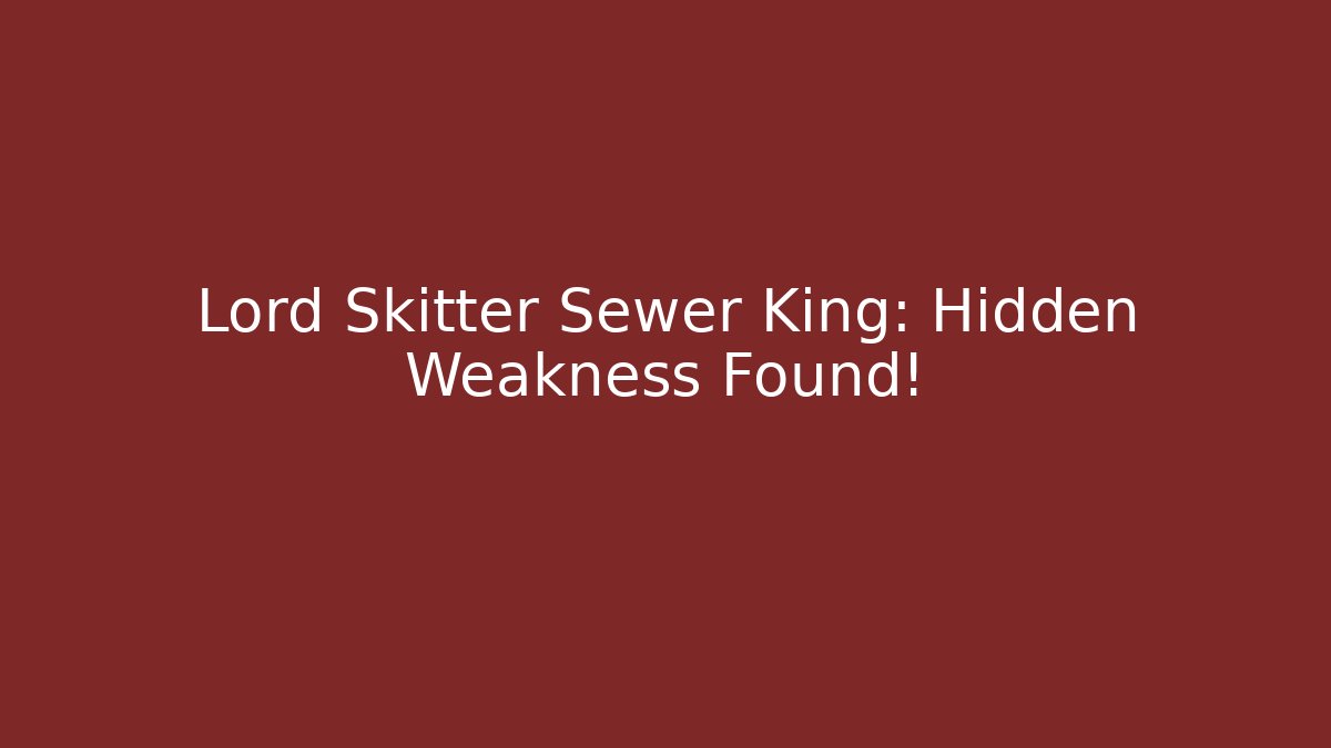 Lord Skitter Sewer King: Hidden Weakness Found! - Vintage E-Juice