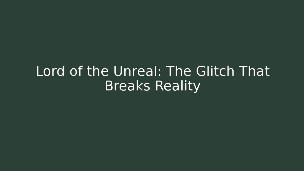 Lord of the Unreal: The Glitch That Breaks Reality