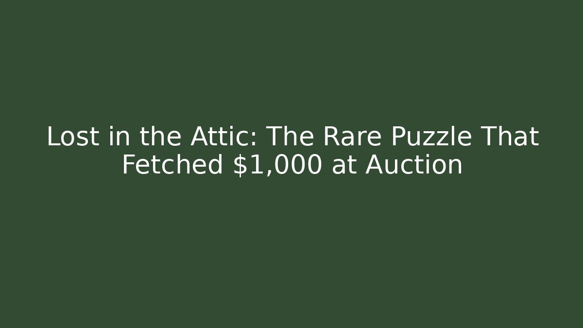 Lost in the Attic: The Rare Puzzle That Fetched $1,000 at Auction