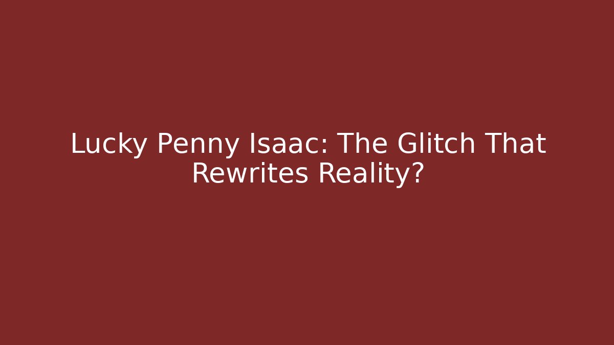 Lucky Penny Isaac: The Glitch That Rewrites Reality?