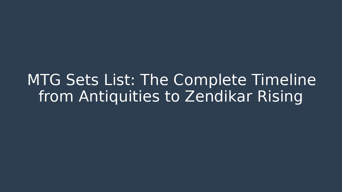 MTG Sets List: The Complete Timeline from Antiquities to Zendikar Rising