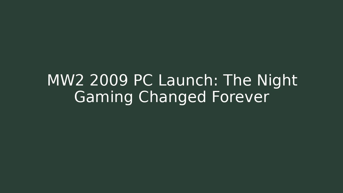 MW2 2009 PC Launch: The Night Gaming Changed Forever - Vintage E-Juice