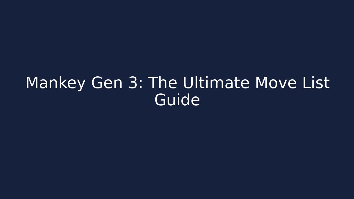 Mankey Gen 3: The Ultimate Move List Guide