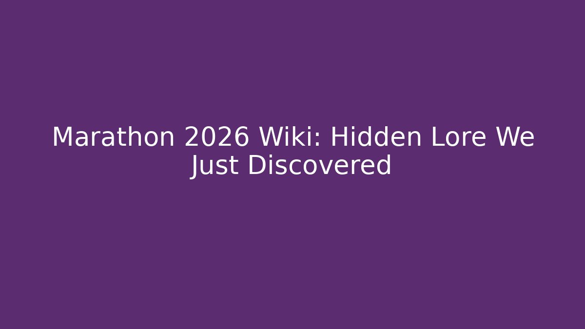 Marathon 2026 Wiki: Hidden Lore We Just Discovered