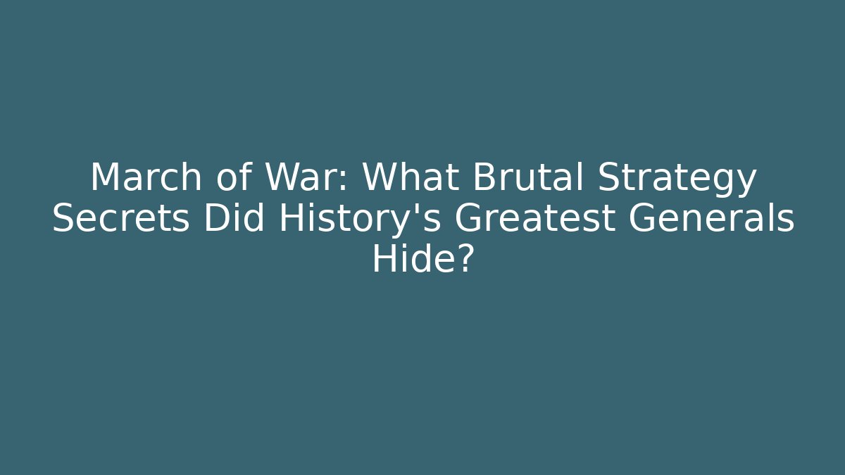 March of War: What Brutal Strategy Secrets Did History's Greatest Generals Hide?