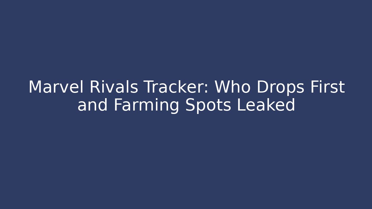 Marvel Rivals Tracker: Who Drops First and Farming Spots Leaked