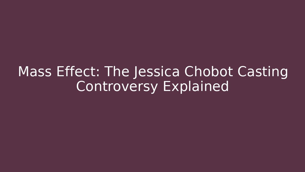 Mass Effect: The Jessica Chobot Casting Controversy Explained - Vintage E-Juice