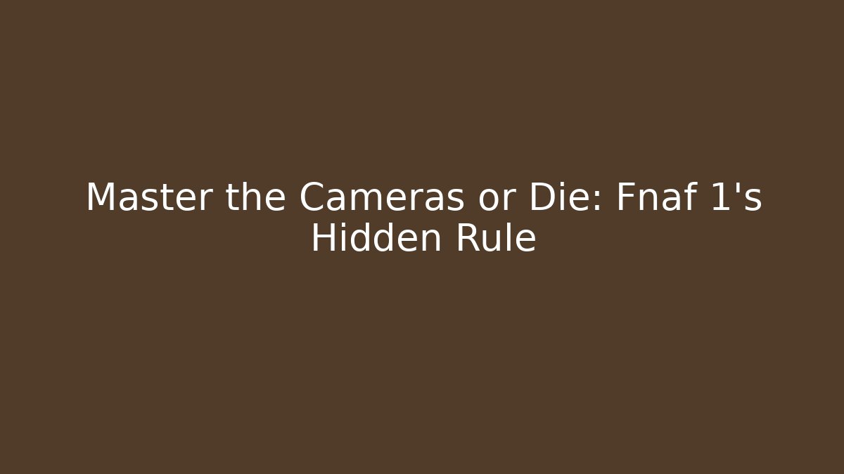Master the Cameras or Die: Fnaf 1's Hidden Rule