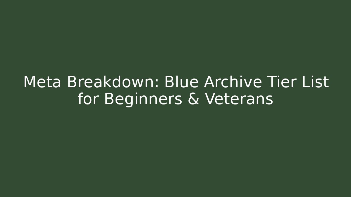 Meta Breakdown: Blue Archive Tier List for Beginners & Veterans