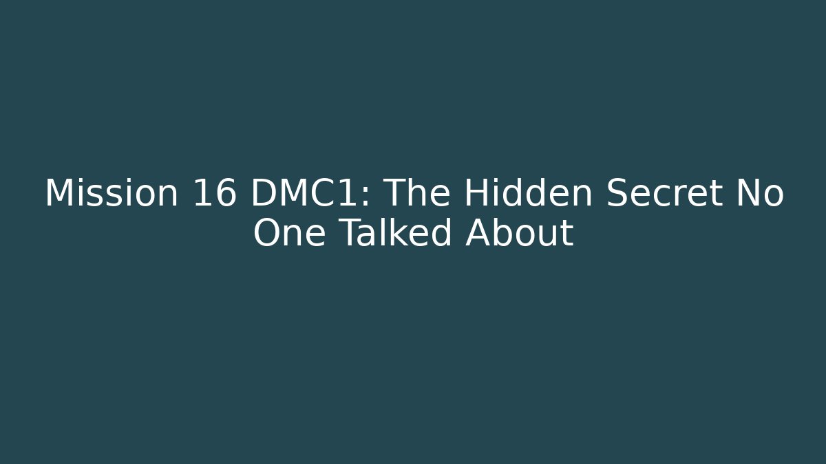 Mission 16 DMC1: The Hidden Secret No One Talked About - Vintage E-Juice