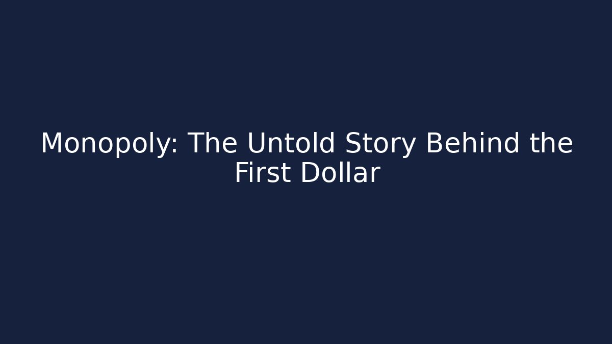 Monopoly: The Untold Story Behind the First Dollar