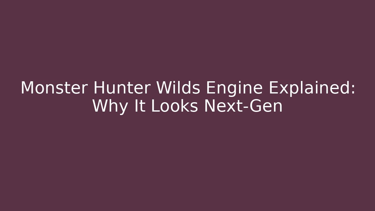 Monster Hunter Wilds Engine Explained: Why It Looks Next-Gen