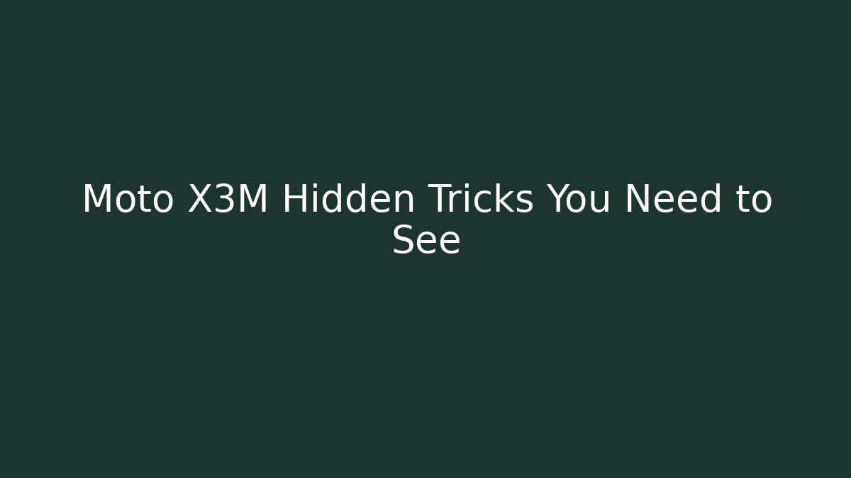 Moto X3M Hidden Tricks You Need to See
