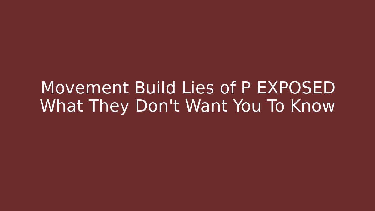 Movement Build Lies of P EXPOSED What They Don't Want You To Know