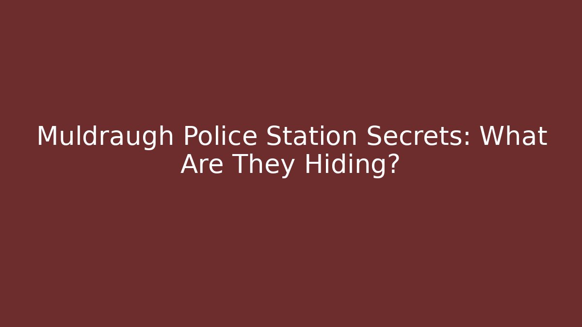 Muldraugh Police Station Secrets: What Are They Hiding?