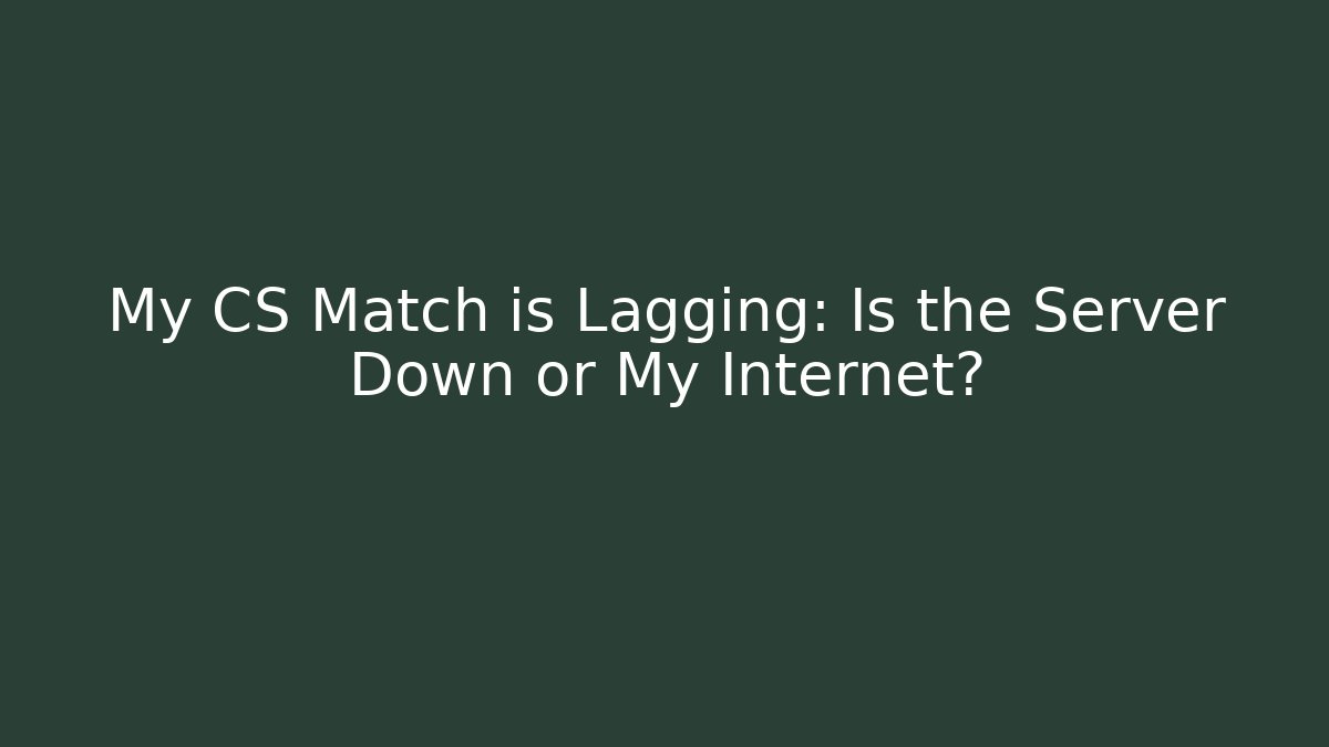 My CS Match is Lagging: Is the Server Down or My Internet?
