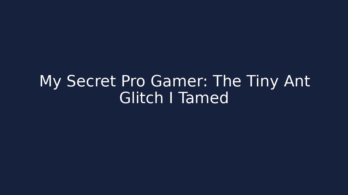 My Secret Pro Gamer: The Tiny Ant Glitch I Tamed