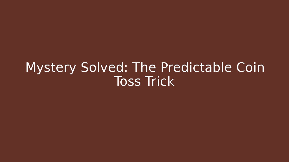 Mystery Solved: The Predictable Coin Toss Trick - Vintage E-Juice