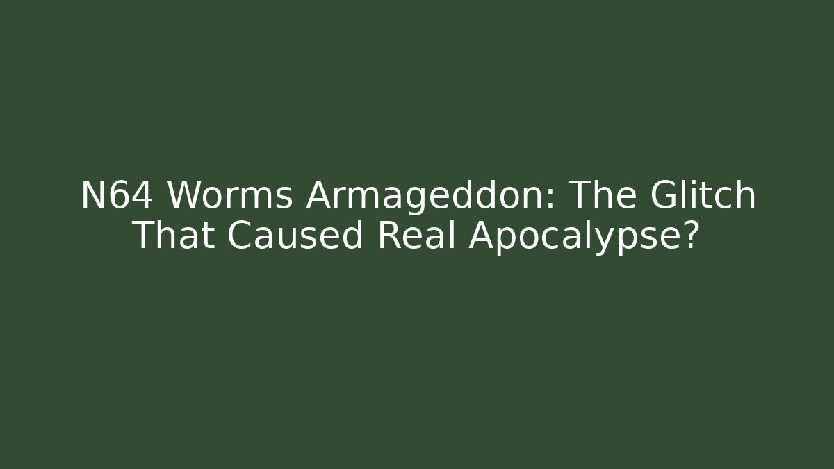 N64 Worms Armageddon: The Glitch That Caused Real Apocalypse?
