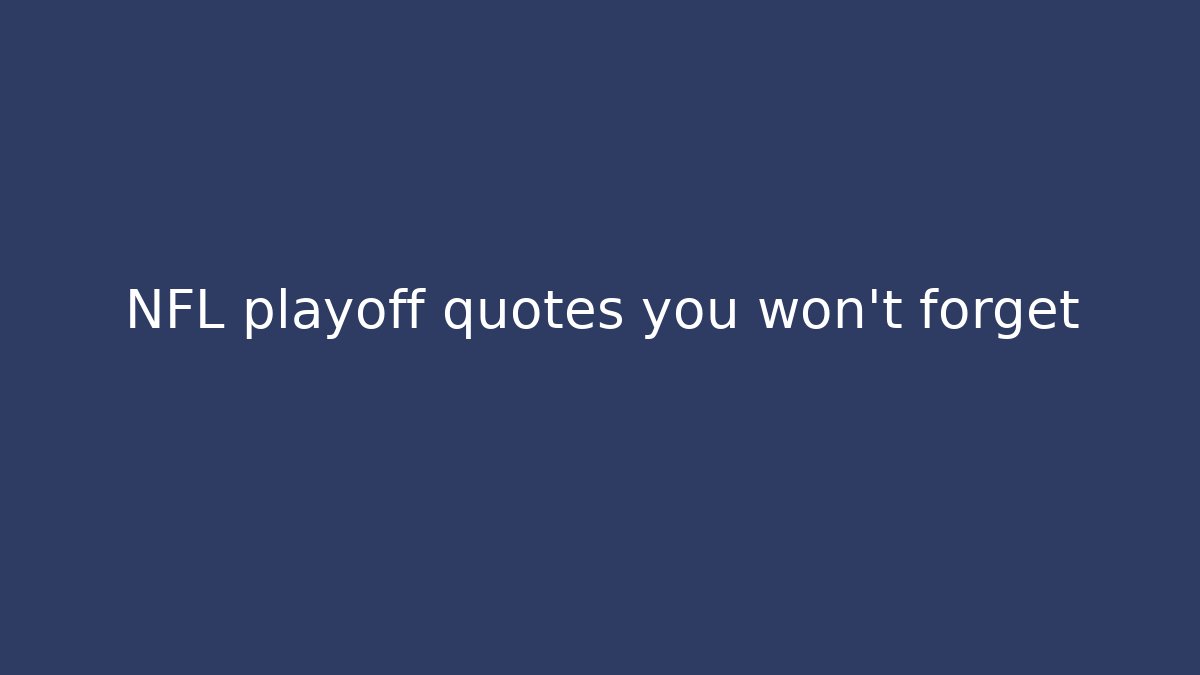 NFL playoff quotes you won't forget