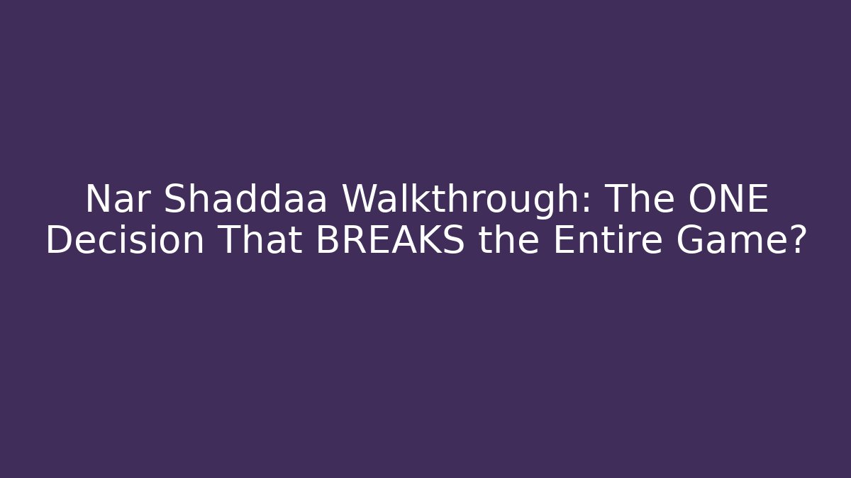 Nar Shaddaa Walkthrough: The ONE Decision That BREAKS the Entire Game? - Vintage E-Juice