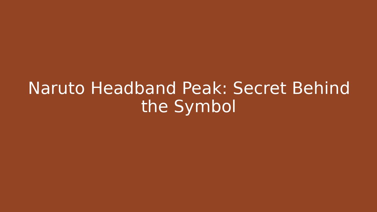 Naruto Headband Peak: Secret Behind the Symbol