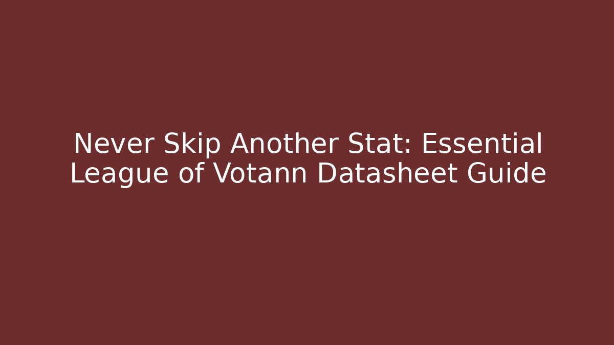 Never Skip Another Stat: Essential League of Votann Datasheet Guide