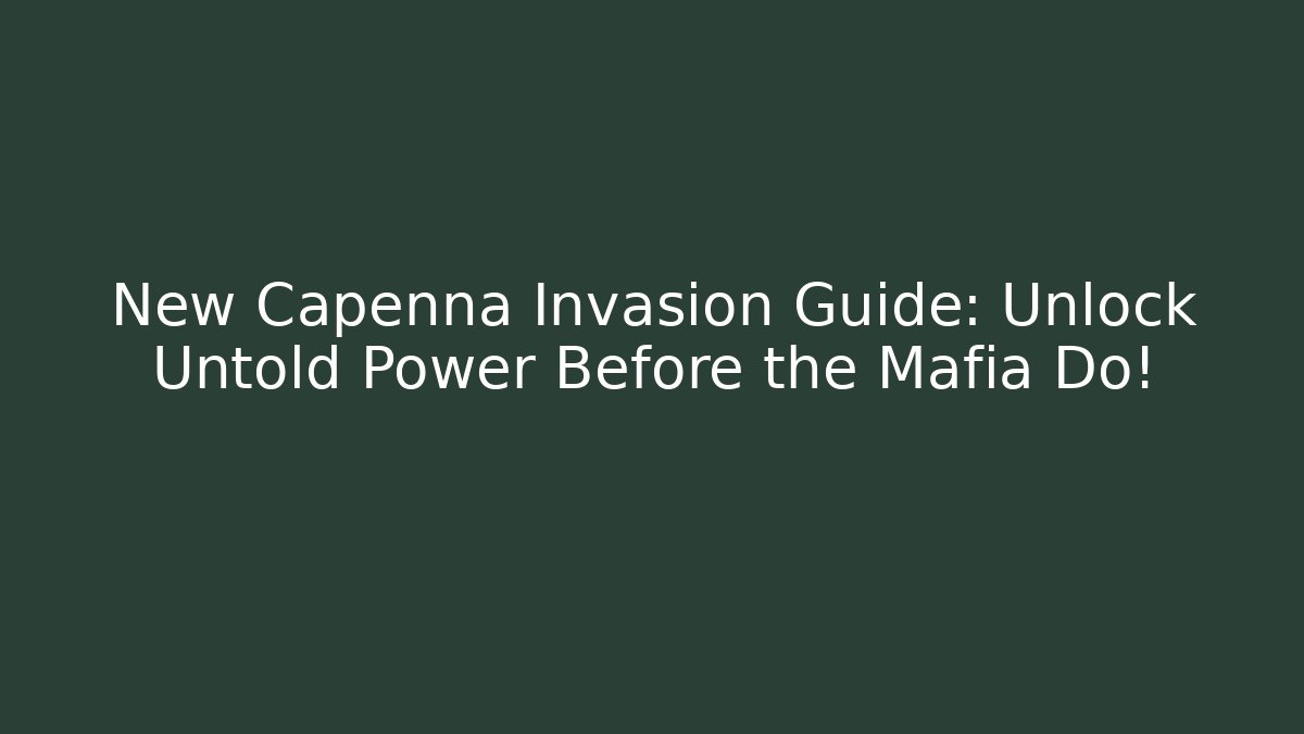 New Capenna Invasion Guide: Unlock Untold Power Before the Mafia Do!