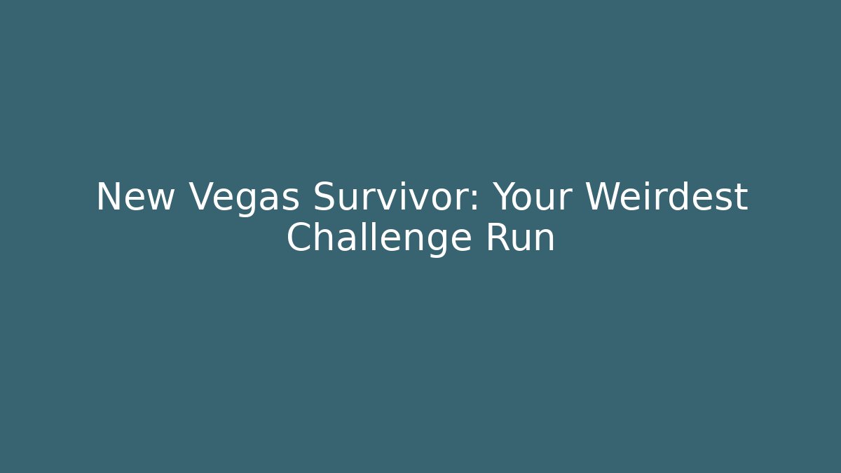 New Vegas Survivor: Your Weirdest Challenge Run