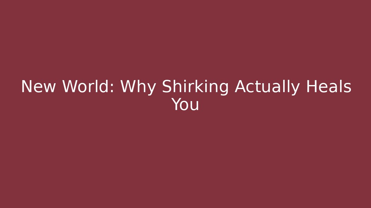 New World: Why Shirking Actually Heals You - Vintage E-Juice