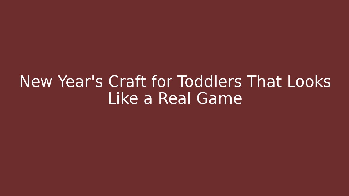 New Year’s Craft for Toddlers That Looks Like a Real Game
