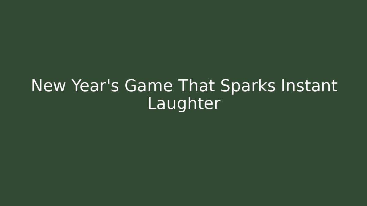 New Year’s Game That Sparks Instant Laughter