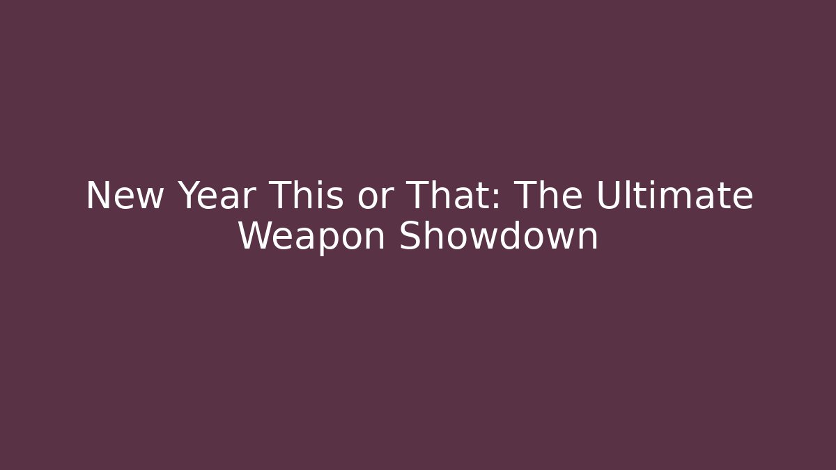 New Year This or That: The Ultimate Weapon Showdown - Vintage E-Juice