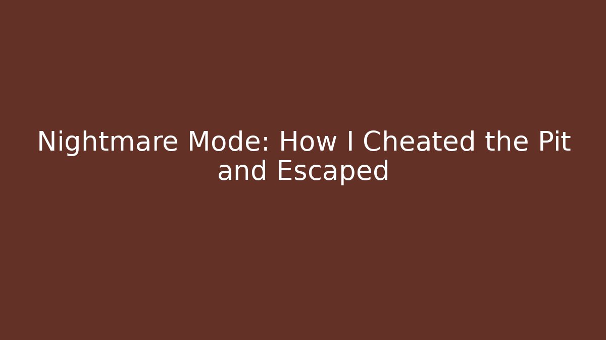 Nightmare Mode: How I Cheated the Pit and Escaped