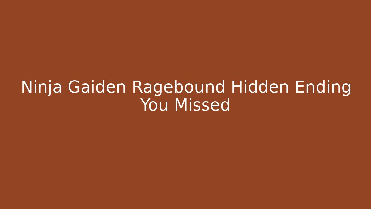 Ninja Gaiden Ragebound Hidden Ending You Missed - Vintage E-Juice