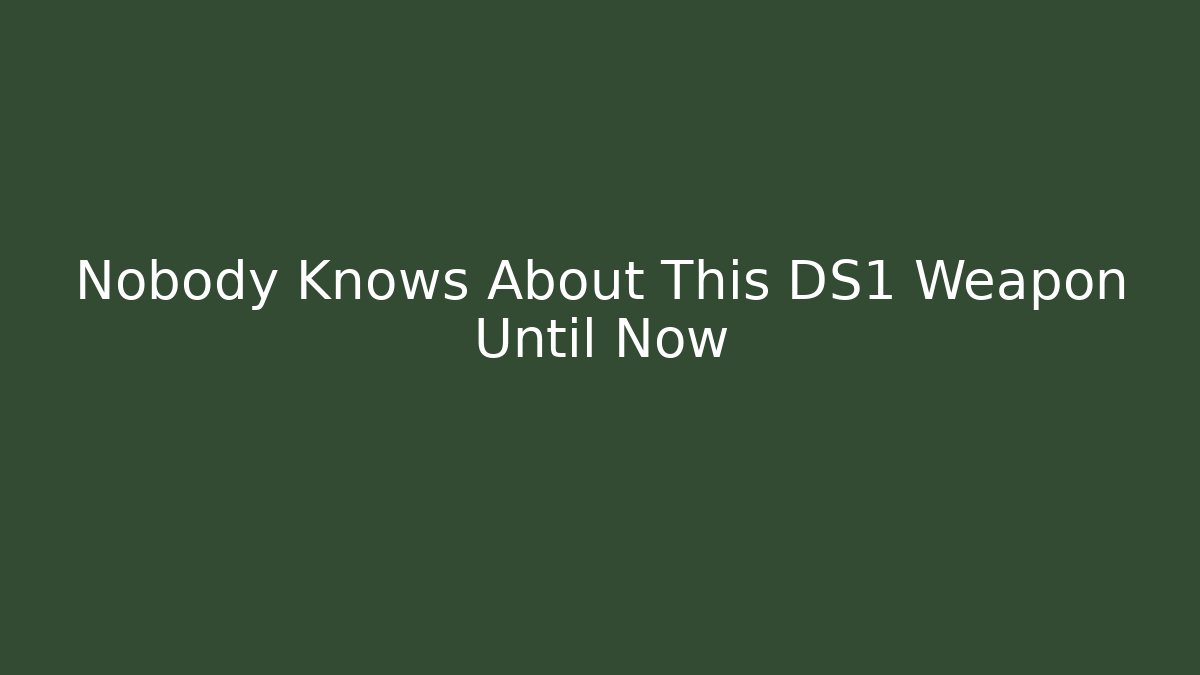 Nobody Knows About This DS1 Weapon Until Now - Vintage E-Juice