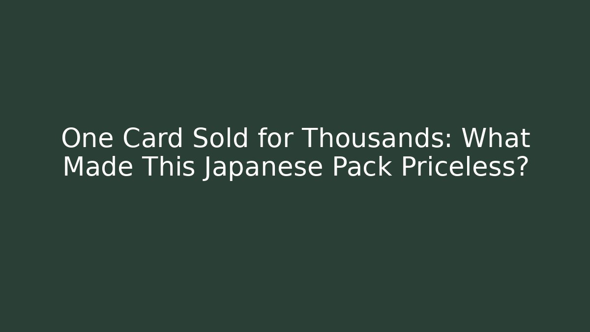 One Card Sold for Thousands: What Made This Japanese Pack Priceless?